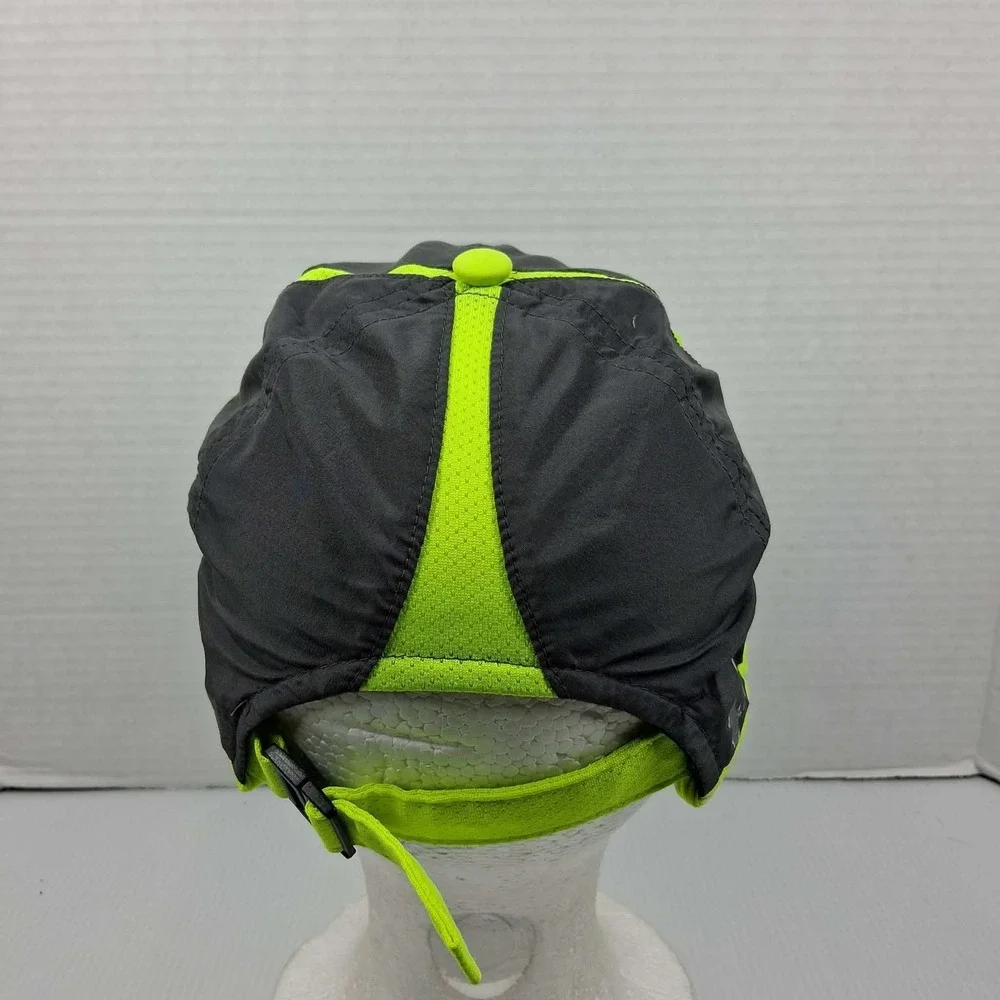 Under Armour Womens HeatGear Running‎ Hat Gray Neon Green Adjustable OSFA
